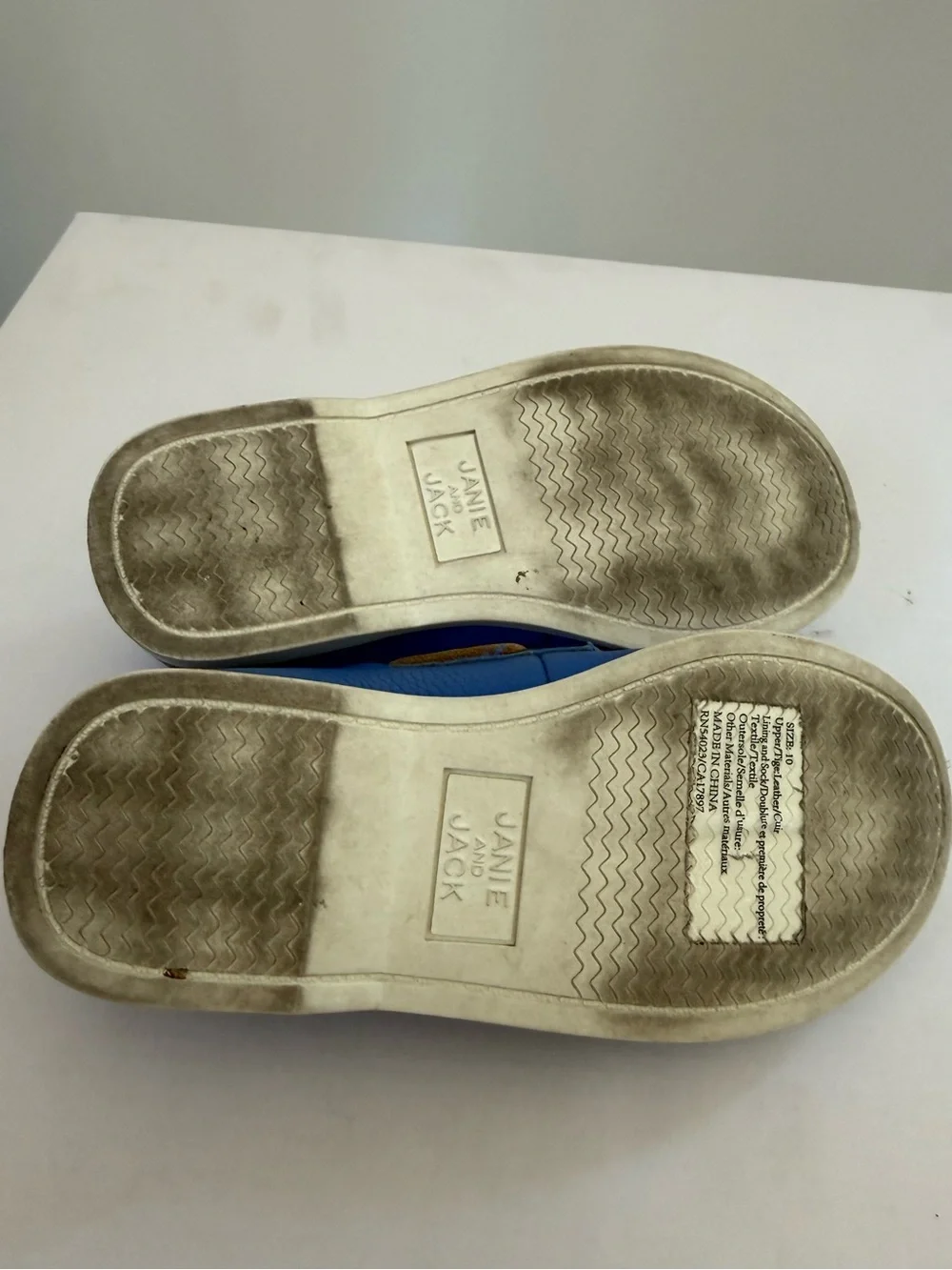 Janie And Jack Blue Boat Shoes Boys Size 10 #Lux-K-SH